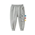 thumbnail image 1 of Odeerbi Kids Boys Jogger Pants Dinosaur Cotton Sweatpant 1-8 Years Children's Sports Pants Pleated Waist Cute Dinosaur Pattern Pants Gray, 1 of 6