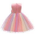 thumbnail image 1 of Odeerbi Kids Dress Toddler Girls Party Princess Dresses Bow Mesh Lace Formal Dress 2025 Fashion Short Sleeve Skirt Dress Pink, 1 of 4