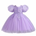 thumbnail image 1 of Odeerbi Kids Dress Toddler Girls Princess Dresses Tulle Dress Middle-aged Children's Sleeveless Embroidery Mesh Gauze Dress Purple, 1 of 9