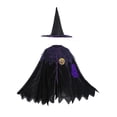 thumbnail image 1 of Odeerbi Kids Girls 2 PCS Witch Cape Set Irregular Hem Lace Cloak with Witch Hat Halloween Outfit, 1 of 7
