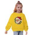 thumbnail image 1 of Odeerbi Kids Girls Christmas Cotton Hoodies Fall Winter Pullover Hooded Sweatshirts Fall Winter Santa Claus Print Long Sleeve Sweater Top Kids Clothes Yellow, 1 of 5
