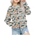 thumbnail image 1 of Odeerbi Kids Girls Christmas Crewneck Sweatshirts Fall Winter Pullover Sweatshirt Christmas Printed Long Sleeve Sweatshirt Kids Clothes Light Blue, 1 of 8