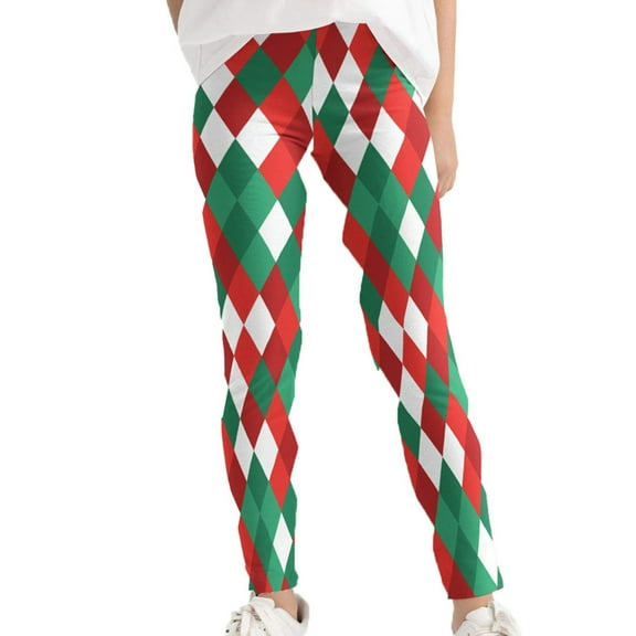 Odeerbi Kids Girls Christmas Leggings Stretchy Tights Pants Baby Children's Christmas Tights Pants Casual Elastic Pants Kids Clothes Olive Green