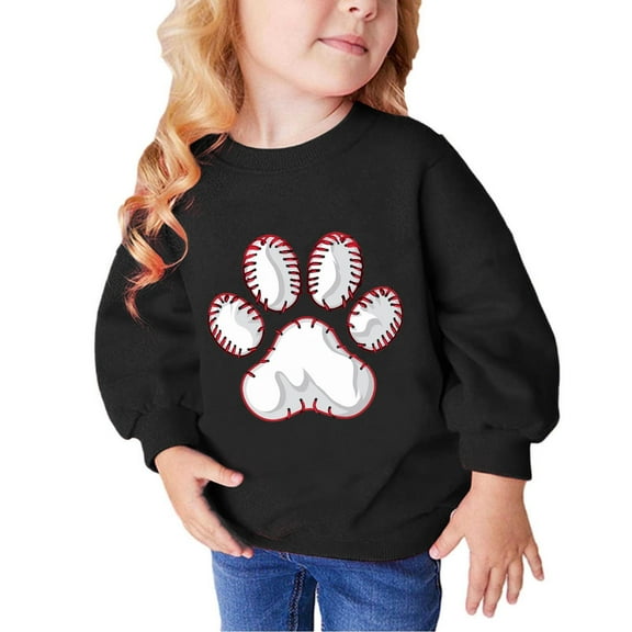 Odeerbi Kids Girls Crewneck Sweatshirts Pullover Sweatshirts Children's Fall Winter Sweatshirt Heart Print Long Sleeve Sweater Top Black