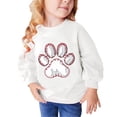 thumbnail image 1 of Odeerbi Kids Girls Crewneck Sweatshirts Pullover Sweatshirts Children's Fall Winter Sweatshirt Heart Print Long Sleeve Sweater Top White, 1 of 5