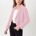 thumbnail image 1 of Odeerbi Kids Girls Cropped Blazer Jacket Shawl Collar School Uniform Formal Suit Jacket, 1 of 7