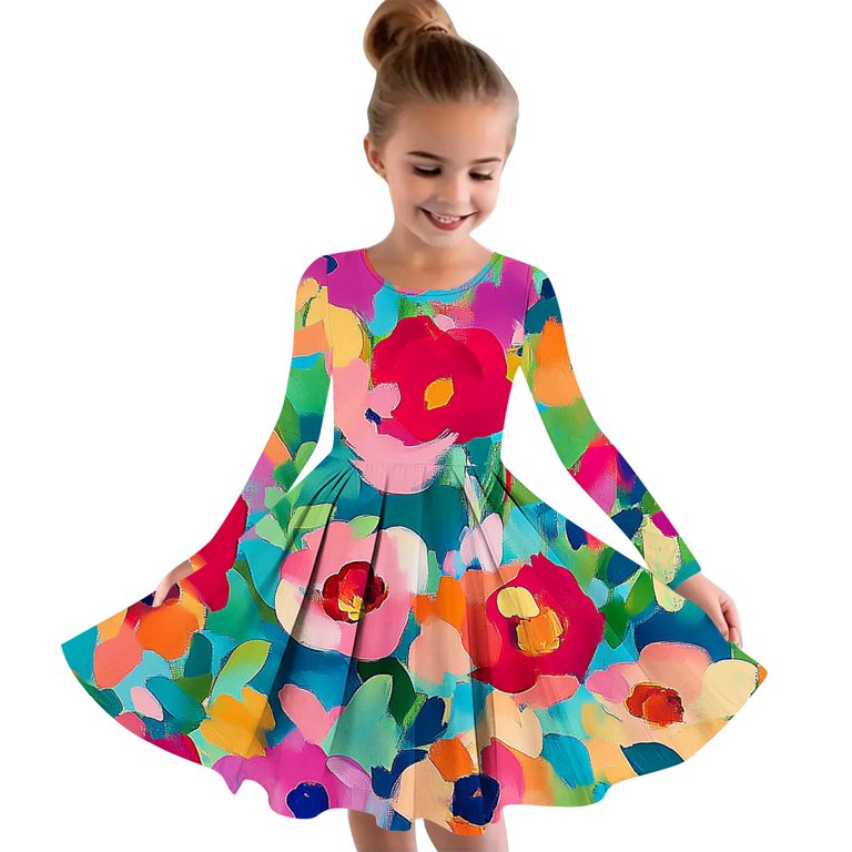 chinese dress ladies Multicolored V-Neck 3/4 Sleeve Floral Ruffled Mini Skater Dress for Wo