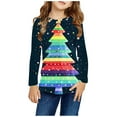 thumbnail image 1 of Odeerbi Kids Girls Fall Winter Basic Layering T-Shirt Christmas Basic Tees 3-14 Years Kids Christmas Print Pullover Long Sleeve Top Base Layer Shirt Kids Clothes Multicolor, 1 of 6