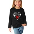 thumbnail image 1 of Odeerbi Kids Girls Fall Winter Basic Layering T-Shirt Cute Print Basic Tees Long Sleeve Shirts Cute Crewneck Tops Dressy Casual Blouses Base Layer Kids Clothes Black, 1 of 5