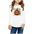 thumbnail image 1 of Odeerbi Kids Girls Fall Winter Basic Layering T-Shirt Halloween Basic Tees 3-14 Years Kids Long Sleeve Shirt Halloween Pullover Base Layer Shirts Kids Clothes Orange, 1 of 5