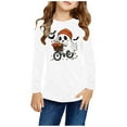 thumbnail image 1 of Odeerbi Kids Girls Fall Winter Basic Layering T-Shirt Halloween Basic Tees 3-14 Years Kids Long Sleeve Shirt Halloween Pullover Base Layer Shirts Kids Clothes White, 1 of 5