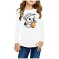 thumbnail image 1 of Odeerbi Kids Girls Fall Winter Basic Layering T-Shirt Halloween Basic Tees 3-14 Years Kids Long Sleeve Shirt Halloween Pullover Base Layer Shirts Kids Clothes White, 1 of 5