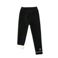 thumbnail image 1 of Odeerbi Kids Girls Fleece Lined Leggings Winter Warm Fleece Leggings Elastic Cotton Pants Black 7-8 Years, 1 of 1