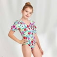 thumbnail image 1 of Odeerbi Kids Girls Floral One-piece Swimsuit Baby Surfing Swimsuit Children's Flower Print Short Sleeve Swimwear Bathing Suit Swimming Suit 11-12 Years, 1 of 9