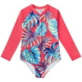 thumbnail image 1 of Odeerbi Kids Girls Floral Rash Guard Swimsuits Long Sleeve Flower Print Ruffles One-piece Swimsuit Toddler Kids Baby Girls 2024 Fashion Cute Bikini Watermelon Red 6-7 Years, 1 of 9