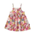 thumbnail image 1 of Odeerbi Kids Girls Floral Slip Dress Sweet Floral Short Sleeve Dress Smocked Cotton Dress 2-7 Years Red, 1 of 6