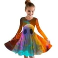 thumbnail image 1 of Odeerbi Kids Girls Halloween Dresses Role Play Stage Performance Dress Outfits Long Sleeve Stretchy Dress A Line Twirly Skater School Recital Dress Multicolor, 1 of 4