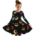 thumbnail image 1 of Odeerbi Kids Girls Halloween Dresses Role Play Stage Performance Dress Outfits Long Sleeve Stretchy Dress A Line Twirly Skater School Recital Dress Yellow, 1 of 4