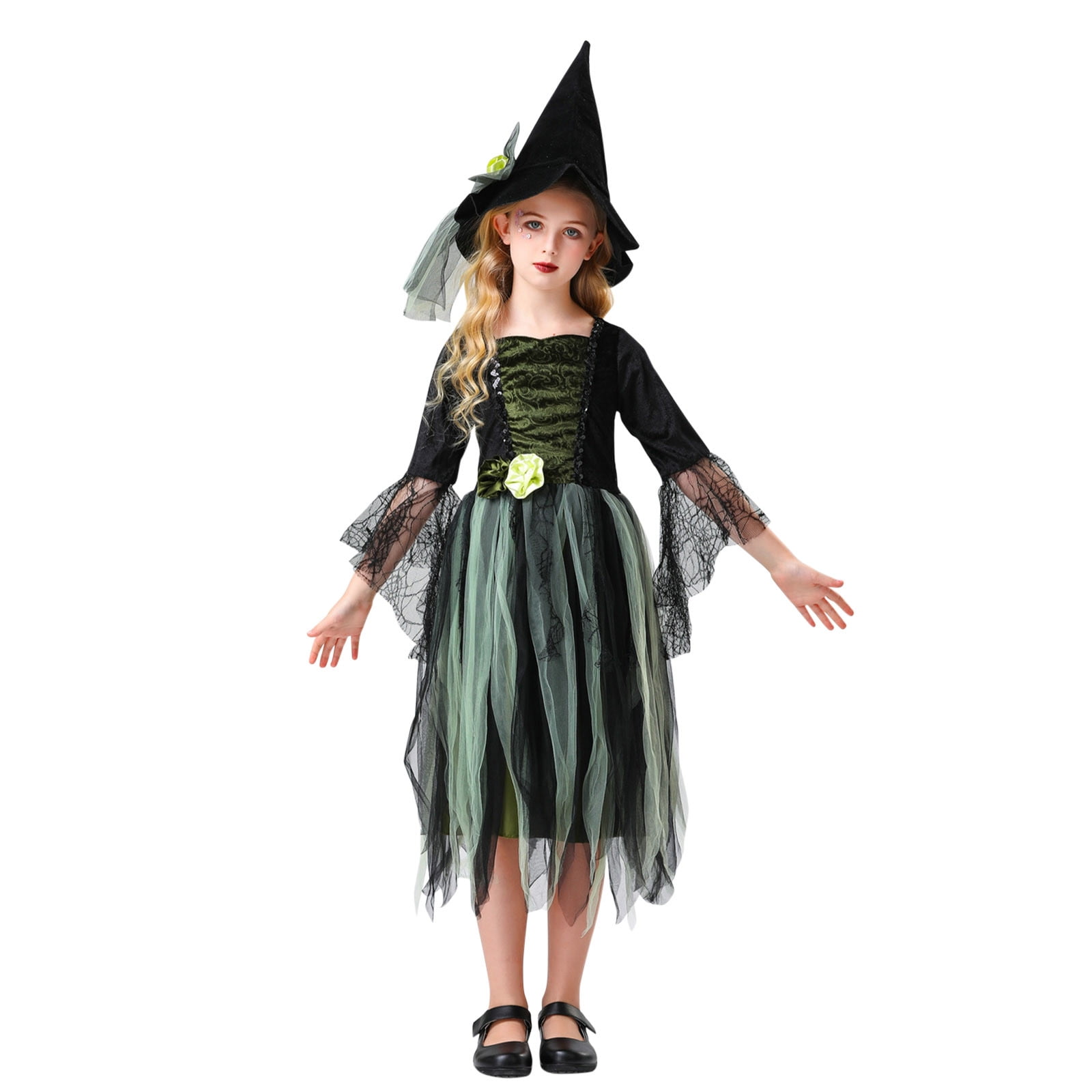 Odeerbi Kids Girls Halloween Dresses Stage Performance Dress Outfits
