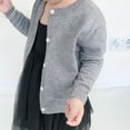 thumbnail image 1 of Odeerbi Kids Girls Knit Cardigan Sweater Toddler Kids Baby 2025 Fashion Cute Color Long Sleeve Thin Style Button Cardigan Coat Gray 6-7 Years, 1 of 4