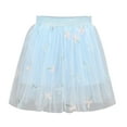 thumbnail image 1 of Odeerbi Kids Girls Layered Tutu Skirt Tulle Dance Skirts Summer Half Body Skirt Gauze Skirt Princess Skirt Versatile 2025 Fashion Embroider Short Skirt Light Blue 8-9 Years, 1 of 5