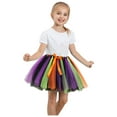 thumbnail image 1 of Odeerbi Kids Girls Layered Tutu Skirt Tulle Dance Skirts Toddler Baby Cute Multicolour Net Yarn Princess Skirt Multi-color Bow Skirt Purple 8-10 Years, 1 of 4