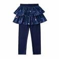 thumbnail image 1 of Odeerbi Kids Girls Leggings with Skirt Tutu Pants Cotton Stretchy Tights Pants Fashionable Casual Childrens Pants Printed Culotte Full Length Pants Purple, 1 of 3