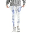 thumbnail image 1 of Odeerbi Kids Girls Leggings Tie-dye Stretchy Tights Pants Gradient Printed Pants High Waist Stretchy Soft Tights Kids Summer School Wearing Blue, 1 of 5
