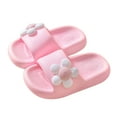 thumbnail image 1 of Odeerbi Kids Girls Non Slip Cartoon Slippers Toddler Baby Cute Flower Slippers PVC Soft Non-slip Slippers Thick Sole Outdoor Slippers Pink 10-11 Years, 1 of 4