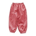 thumbnail image 1 of Odeerbi Kids Girls Plaid Jogger Pants Cotton Long Pants Kids Fashion Casual Cute Lattice Pants Sweet Elasticity Trousers Red, 1 of 5