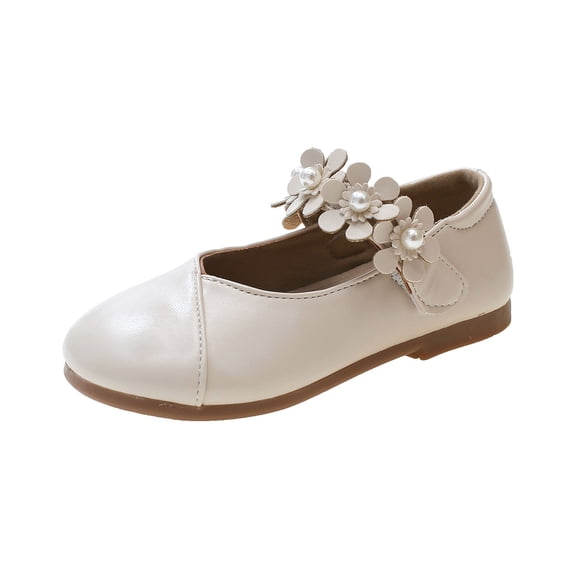 Odeerbi Kids Girls Princess Slip-Ons Nude Shoes Spring Fall 2025 New Children's Princess Soft Sole Shoes Low Cut Single Performance Shoes Beige 10 Years