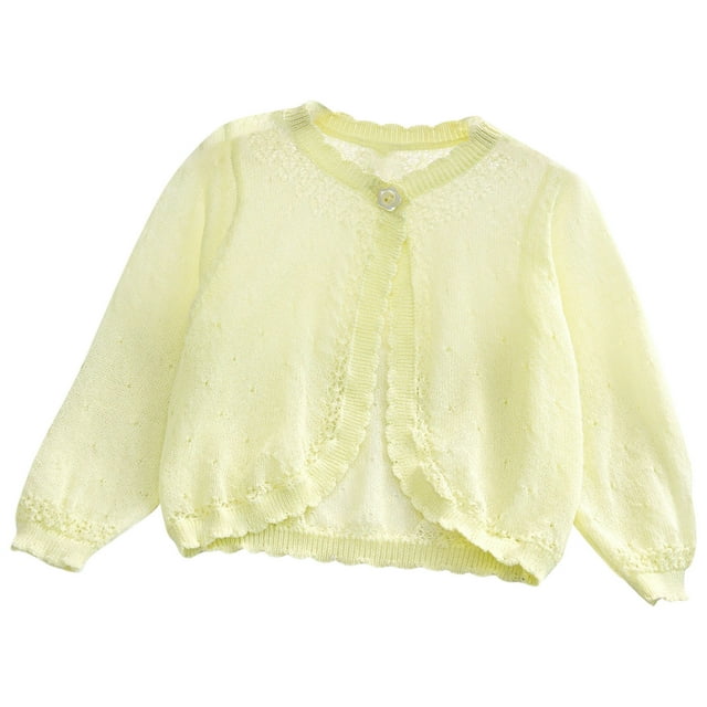 Odeerbi Kids Girls Shrugs Dress Cover Up Cropped Cardigan Children's Fashionable Sweet Solid Color Cardigan Loose Button Perforated Round Neck Long Sleeve Hooded Casual Tops Green