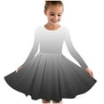 thumbnail image 1 of Odeerbi Kids Girls Skater Twirl A-Line Dress Long Sleeve Pleated Dancing Dress Spring Fall Gradient Dress Stretchy Twirly Skater School Recital Dress Kids Clothes Black, 1 of 5