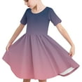 thumbnail image 1 of Odeerbi Kids Girls Summer A-Line Dress Cute Gradient Swing Dress Kids Kids Short Sleeve Stretchy Dress Kids Girls Clothes, 1 of 7