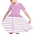 thumbnail image 1 of Odeerbi Kids Girls Summer A-Line Dress Cute Striped Swing Dress Kids Kids Short Sleeve Stretchy Dress Kids Girls Clothes, 1 of 7