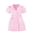 thumbnail image 1 of Odeerbi Kids Girls Summer Blazer Dress Notched Lapel Double Breasted Belted Dress Cute Casual Work Office Short Sleeve Dress Kids Girls Clothes, 1 of 4