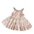 thumbnail image 1 of Odeerbi Kids Girls Tiered Dress Floral Tank Dress 1-12 Years Children's Summer Dress Princess Floral Slip Dress Nightdress Beige, 1 of 6