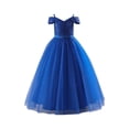 thumbnail image 1 of Odeerbi Kids Girls Tulle Princess Dress Off Shoulder Sequin Dress Halloween Birthday Party Gown, 1 of 9