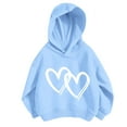 thumbnail image 1 of Odeerbi Kids Girls Winter Cartoon Print Sweatsuits Children's Fashion Thin Loose Style Hoodies, 1 of 4