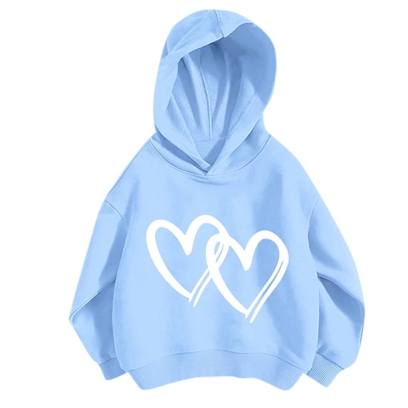 Odeerbi Kids Girls Winter Cartoon Print Sweatsuits Children's Fashion Thin Loose Style Hoodies