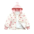 thumbnail image 1 of Odeerbi Kids Girls Winter Coat Cartoon Printed Hooded Jacket Warm Outerwear Overcoat Children's Casual Lapel Zipper Long Sleeve Hooded Cardigan Coat Pink, 1 of 1