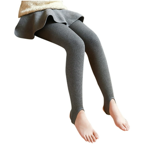 Odeerbi Kids Girls Winter Thermal Stirrup Leggings Cotton Pantyhose Ballet Tights Winter Tights Warm Pantyhose Children's Elastic Bottom Pants Socks