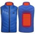 thumbnail image 1 of Odeerbi Kids Heated Vest with 2 Heating Zones Winter Warm Lightweight USB Heated Jacket Rechargeable Heating Windproof Coat Children Plus Size Floral Print Jacket Blue without Power Bank, 1 of 8