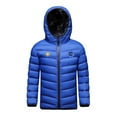 thumbnail image 1 of Odeerbi Kids Heavy Coat Winter Warm Padded Coats Boys Girls Fashion USB Intelligent Constant Temperature Heating Windproof Padded Jacket Hooded Coat Blue, 1 of 4