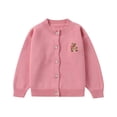 thumbnail image 1 of Odeerbi Kids Knit Cardigan Sweater Boys Girls Bear Embroidery Long Sleeve Button Front Warm Knitwear for Fall Winter, 1 of 3