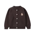 thumbnail image 1 of Odeerbi Kids Knit Cardigan Sweater Boys Girls Bear Embroidery Long Sleeve Button Front Warm Knitwear for Fall Winter, 1 of 3