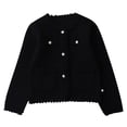 thumbnail image 1 of Odeerbi Kids Knit Cardigan Sweater Girls Long Sleeve Pearl Button Warm Knitwear with Pockets for Fall Winter, 1 of 8