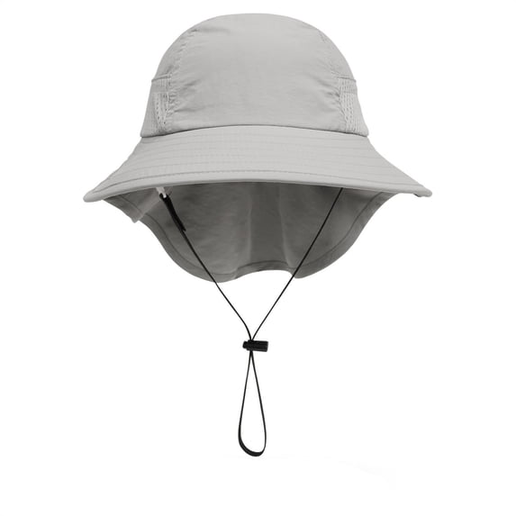 Odeerbi Kids Large Bucket Hat for Sun Protection Summer Beach Hats Fishermen Hat Toddler Sun Hat Outdoor Baby Breathable Mesh Hat Solid Color Shawl Hat Gray
