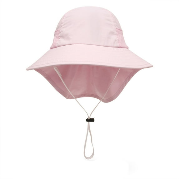 Odeerbi Kids Large Bucket Hat for Sun Protection Summer Beach Hats Fishermen Hat Toddler Sun Hat Outdoor Baby Breathable Mesh Hat Solid Color Shawl Hat Pink
