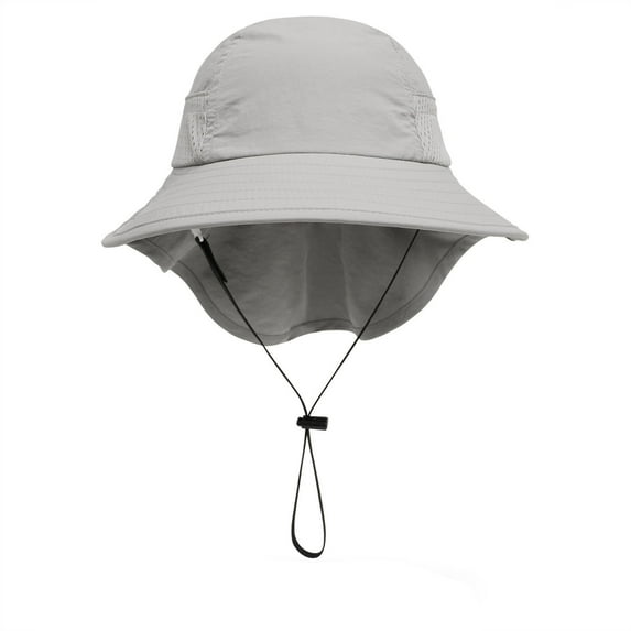 Odeerbi Kids Large Bucket Hat for Sun Protection Summer Beach Hats Fishermen Hat Toddler Sun Hat Outdoor Baby Breathable Mesh Hat Solid Color Shawl Hat Gray